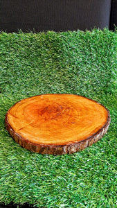 Wooden Bark Circle Tray Large (h:3cm w:27cm)